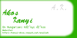 akos kanyi business card